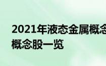 2021年液态金属概念股龙头有哪些液态金属概念股一览