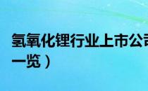 氢氧化锂行业上市公司有哪些（氢氧化锂股票一览）