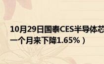 10月29日国泰CES半导体芯片行业ETF联接A基金怎么样（一个月来下降1.65%）