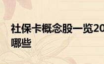 社保卡概念股一览2022年社保卡概念股票有哪些