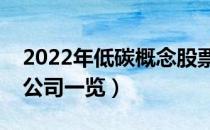 2022年低碳概念股票有哪些（低碳概念上市公司一览）