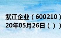 紫江企业（600210）今日股票行情查询（2020年05月26日（））