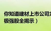 你知道建材上市公司龙头股有哪些（建材概念极强股全揭示）