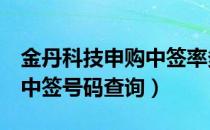 金丹科技申购中签率多少（金丹科技300829中签号码查询）