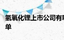 氢氧化锂上市公司有哪些氢氧化锂上市公司名单