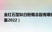 金红石型钛白粉概念股有哪些（金红石型钛白粉概念股一览表2022）