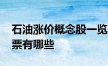 石油涨价概念股一览2022年石油涨价概念股票有哪些