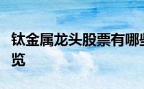 钛金属龙头股票有哪些钛金属龙头概念股票一览