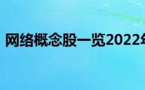 网络概念股一览2022年网络概念股票有哪些