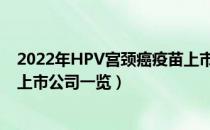 2022年HPV宫颈癌疫苗上市公司有哪些（HPV宫颈癌疫苗上市公司一览）