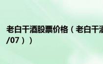 老白干酒股票价格（老白干酒股票价格今天多少 （2020/12/07））