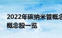 2022年碳纳米管概念股龙头有哪些碳纳米管概念股一览