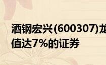 酒钢宏兴(600307)龙虎榜明细：日跌幅偏离值达7%的证券