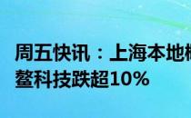 周五快讯：上海本地概念股报跌退市拉夏、古鳌科技跌超10%