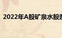 2022年A股矿泉水股票龙头股一览一看就懂