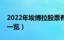 2022年埃博拉股票有哪些（埃博拉概念龙头一览）