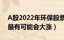 A股2022年环保股票龙头有哪些（哪些股票最有可能会大涨）