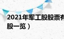 2021年军工股股票有那些（军工股概念龙头股一览）