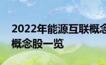 2022年能源互联概念股龙头有哪些能源互联概念股一览