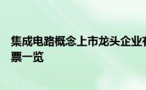 集成电路概念上市龙头企业有哪些集成电路概念龙头概念股票一览