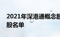 2021年深港通概念股有哪些深港通概念龙头股名单