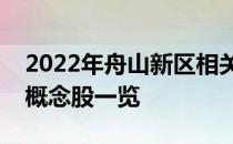 2022年舟山新区相关概念股有哪些舟山新区概念股一览