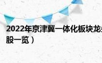 2022年京津冀一体化板块龙头股有哪些（京津冀一体化概念股一览）