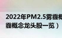 2022年PM2.5雾霾概念股有哪些（PM2.5雾霾概念龙头股一览）