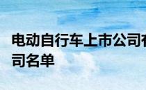 电动自行车上市公司有哪些电动自行车上市公司名单