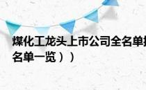 煤化工龙头上市公司全名单揭晓！煤化工概念股有哪些（（名单一览））