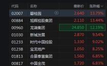 金融16条＂落地 地产股上演涨停潮碧桂园涨超14%