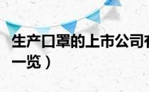 生产口罩的上市公司有哪些（生产口罩的股票一览）