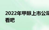 2022年甲醇上市公司龙头股一览表一起来看看吧