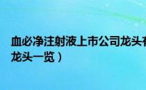 血必净注射液上市公司龙头有哪些（血必净注射液上市公司龙头一览）