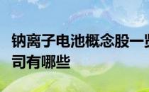 钠离子电池概念股一览钠离子电池概念上市公司有哪些