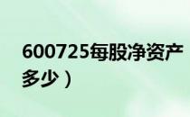 600725每股净资产（云维600725净资产是多少）