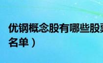 优钢概念股有哪些股票（优钢概念股上市公司名单）